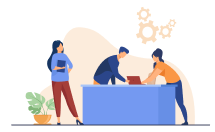 Illustration d'un service complet de réception